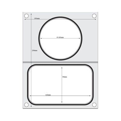 Těsnicí matrice pro těsnicí stroj , HENDI, 2 nádoby: 1x 178x113 mm + 1x ø115 mm | 805657